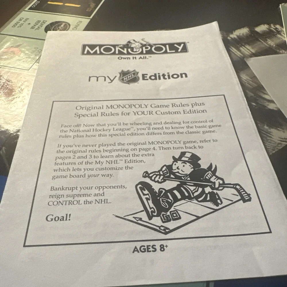 Monopoly My NHL Edition Customizable Hockey Monopoly Board Game 2006